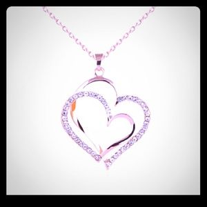 Women zirconia heart shape necklace 18krt platted